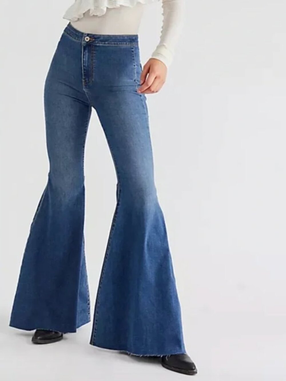 Free People Flare Dark Wash Jeans - Size 26R